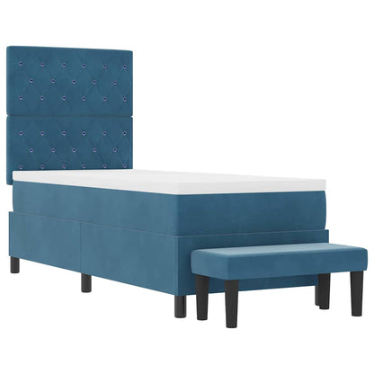 Letto a molle con cuscino Blu scuro 200 x 80 cm Velluto | homemem39