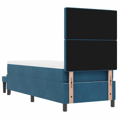 Letto a molle con cuscino Blu scuro 200 x 80 cm Velluto | homemem39