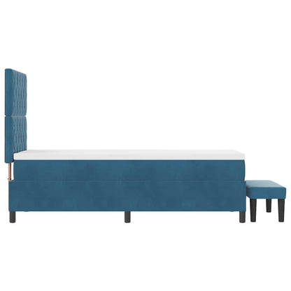 Letto a molle con cuscino Blu scuro 200 x 80 cm Velluto | homemem39