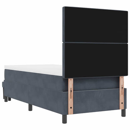 Letto a molle con testiera Grigio scuro 190 x 90 cm Velluto | homemem39