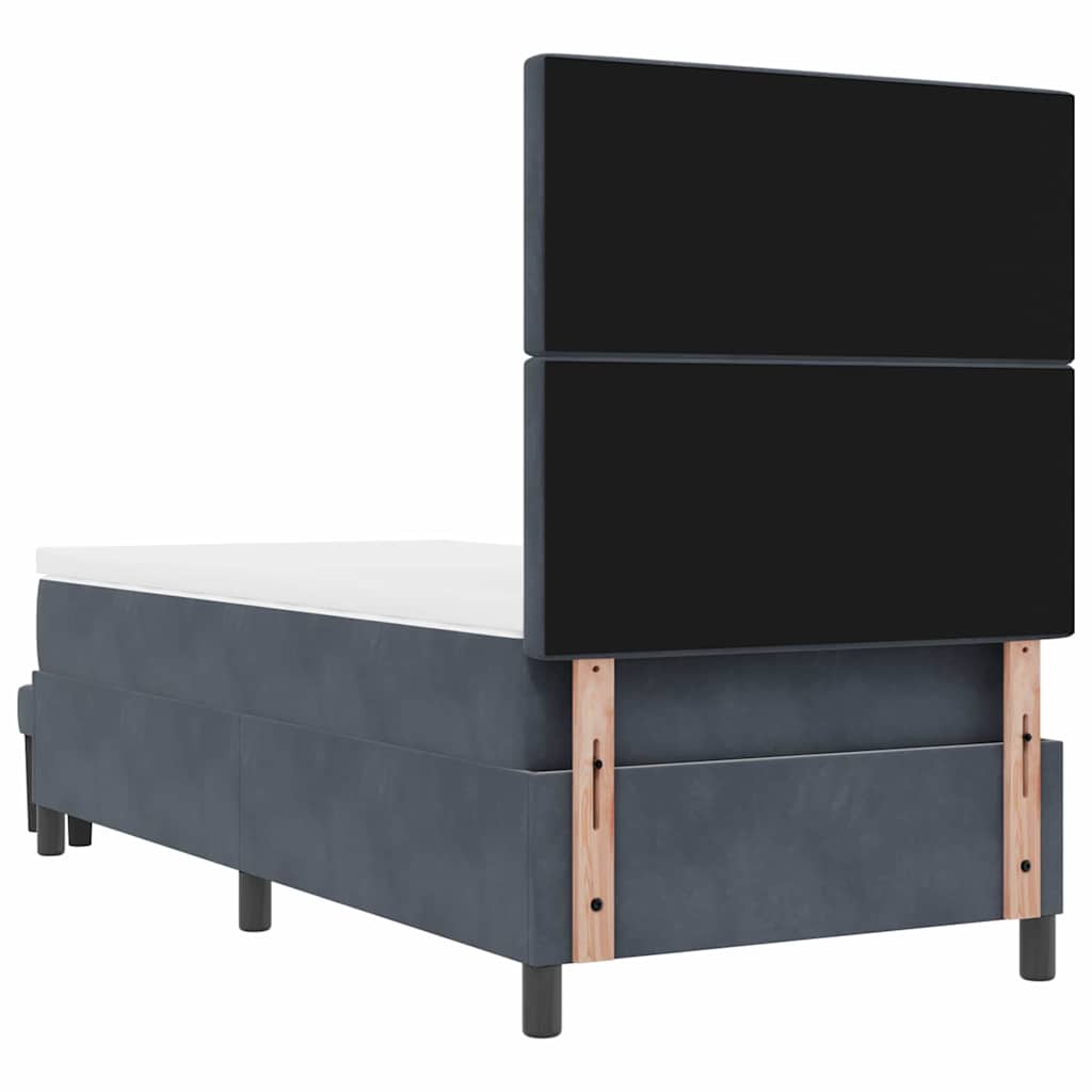 Letto a molle con testiera Grigio scuro 200 x 90 cm Velluto | homemem39