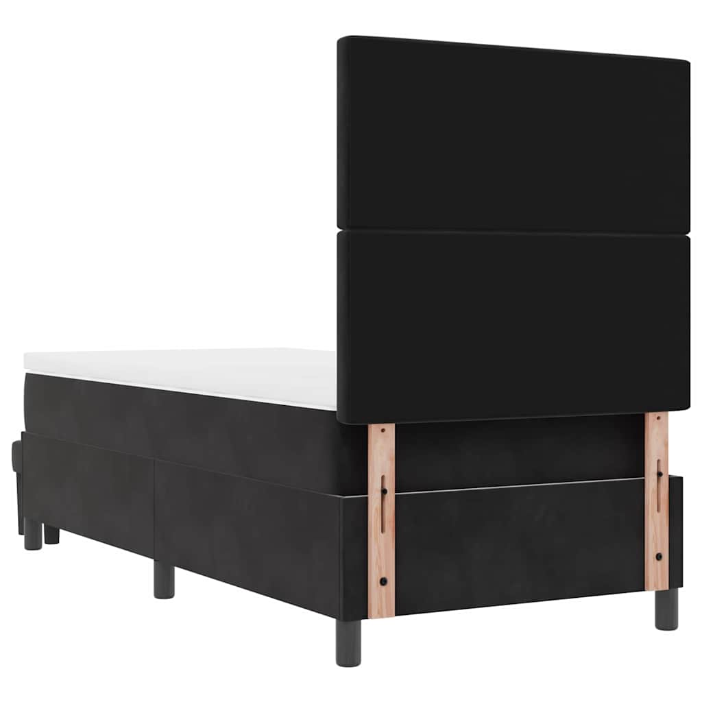 Letto a molle con testiera Nero 200 x 90 cm Velluto | homemem39