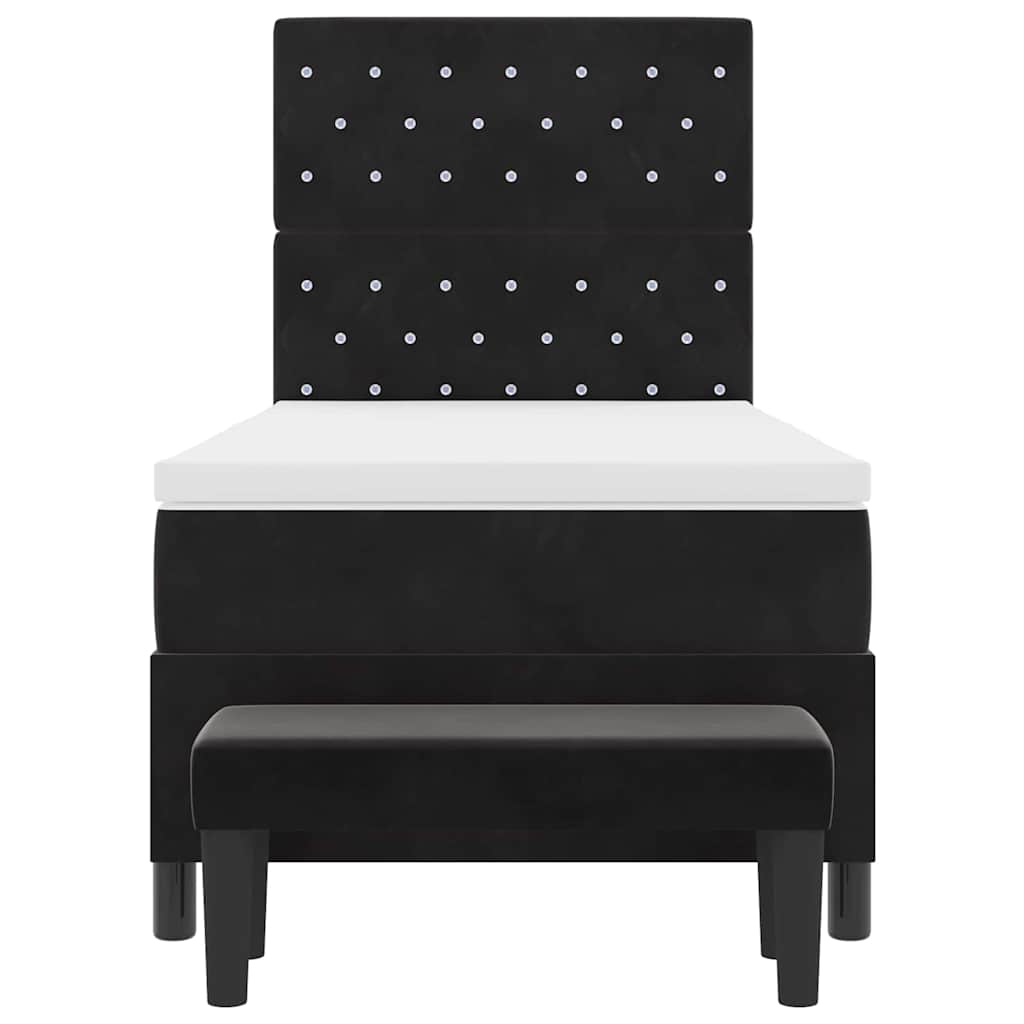 Letto a molle con testiera Nero 200 x 90 cm Velluto | homemem39