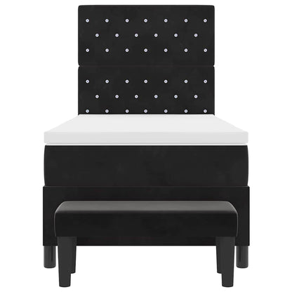 Letto a molle con testiera Nero 200 x 90 cm Velluto | homemem39