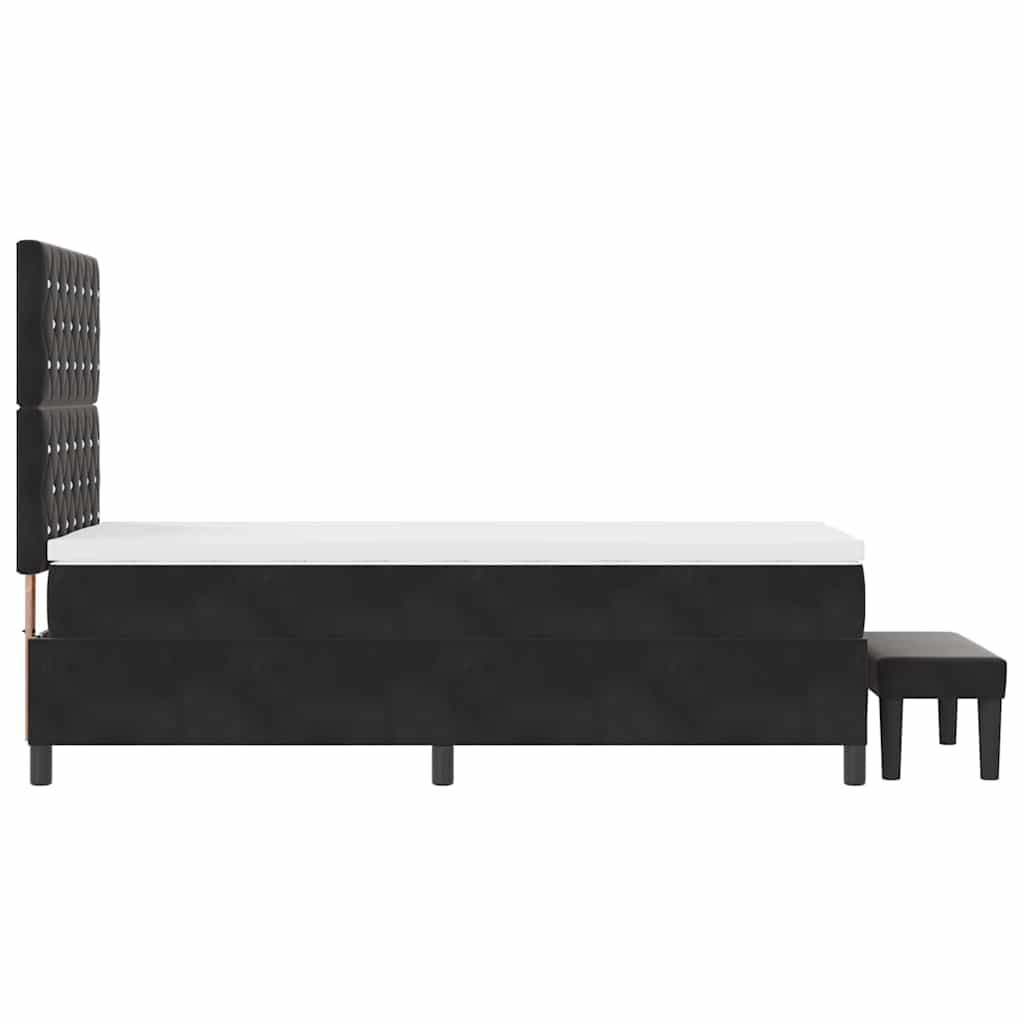 Letto a molle con testiera Nero 200 x 90 cm Velluto | homemem39