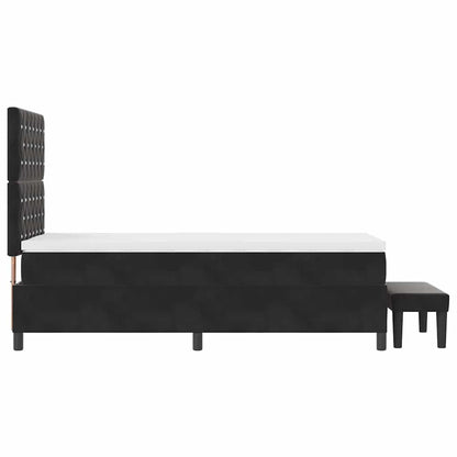 Letto a molle con testiera Nero 200 x 90 cm Velluto | homemem39