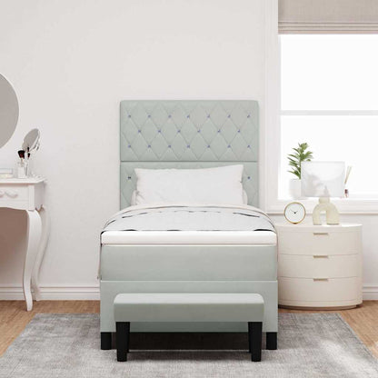 Letto a molle con materasso Grigio chiaro 100 x 200 cm Velluto