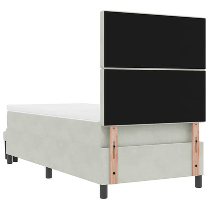 Letto a molle con testiera Grigio chiaro 200 x 100 cm Velluto | homemem39