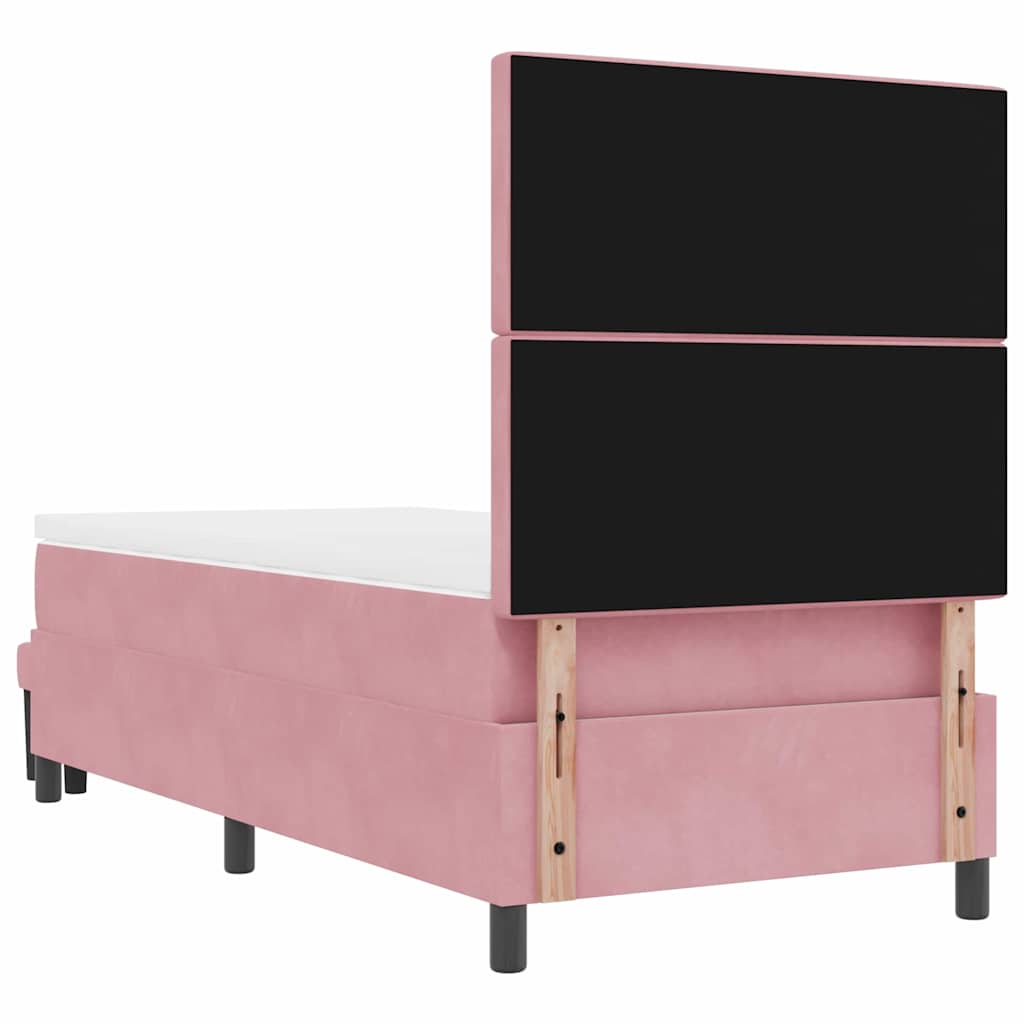 Letto a molle con testiera Rosa 200 x 100 cm Velluto | homemem39