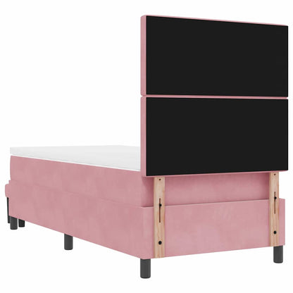 Letto a molle con testiera Rosa 200 x 100 cm Velluto | homemem39