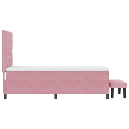 Letto a molle con testiera Rosa 200 x 100 cm Velluto | homemem39
