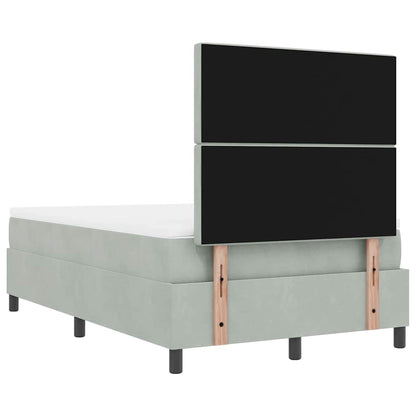 Letto a molle con testiera Grigio chiaro 190 x 120 cm Velluto | homemem39