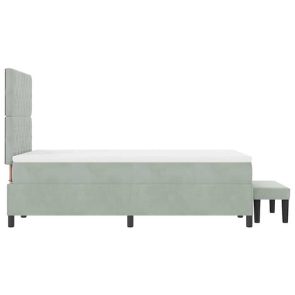 Letto a molle con materasso Grigio chiaro 120 x 190 cm Velluto