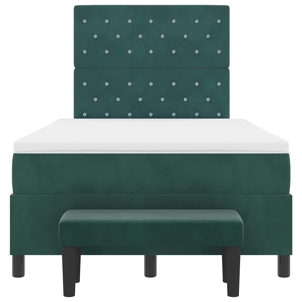 Letto a molle con testiera Verde scuro 190 x 120 cm Velluto | homemem39