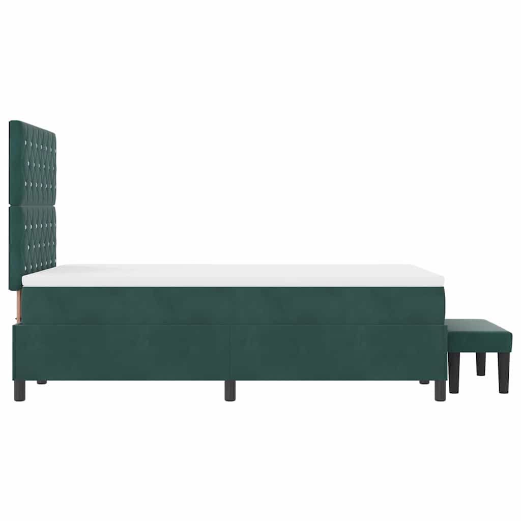 Letto a molle con testiera Verde scuro 190 x 120 cm Velluto | homemem39