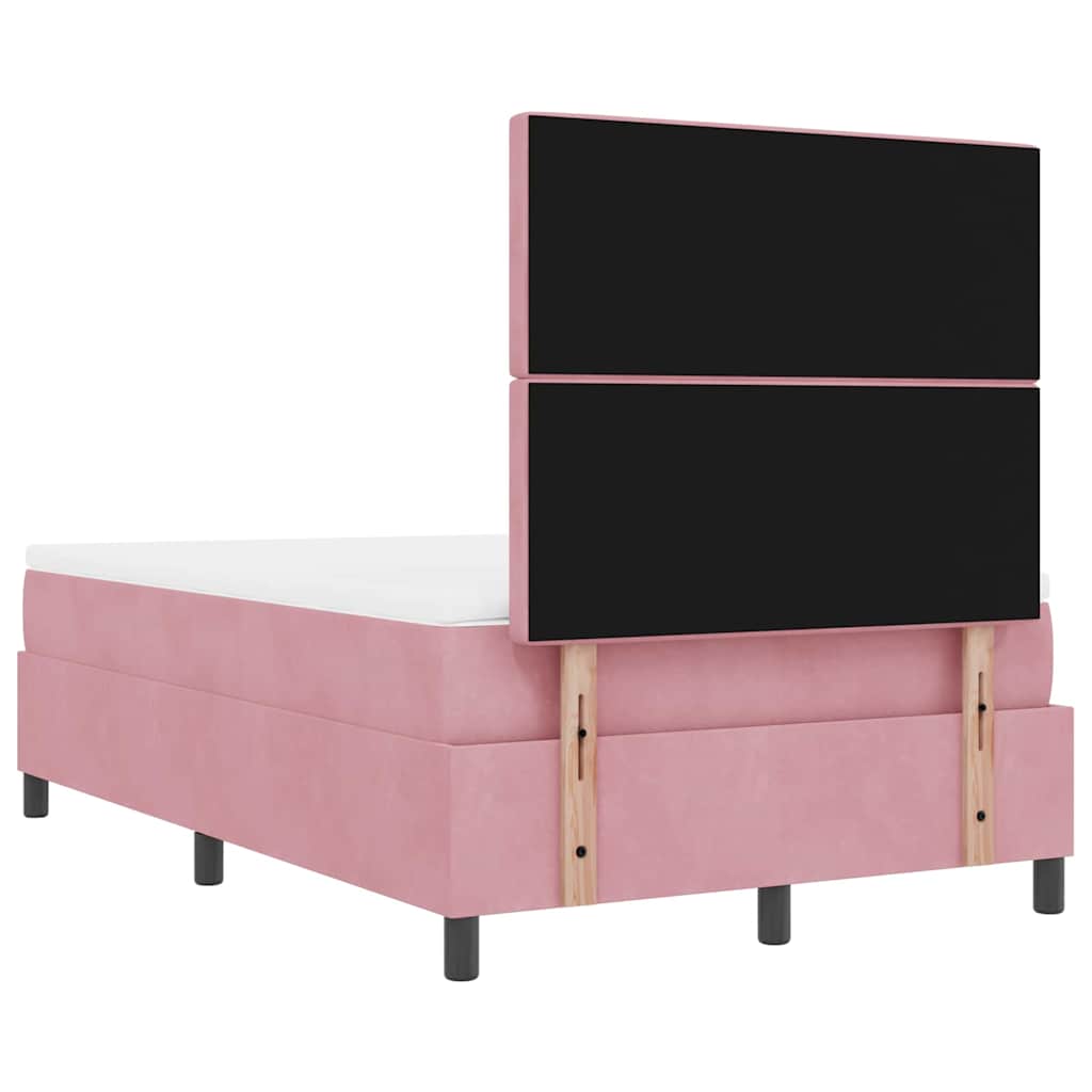 Letto a molle con testiera Rosa 190 x 120 cm Velluto | homemem39