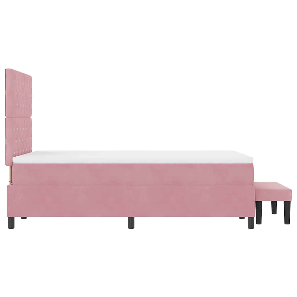 Letto a molle con testiera Rosa 190 x 120 cm Velluto | homemem39