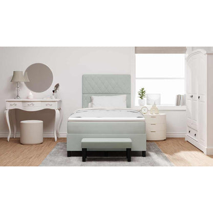 Letto a molle con materasso Grigio chiaro 120 x 200 cm Velluto