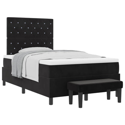Letto a molle con testiera Nero 200 x 120 cm Velluto | homemem39