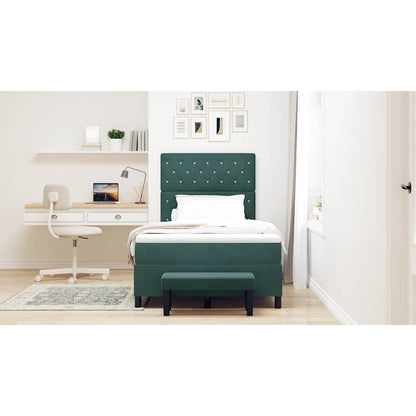 Letto a molle con testiera Verde Scuro 200 x 120 cm Velluto | homemem39