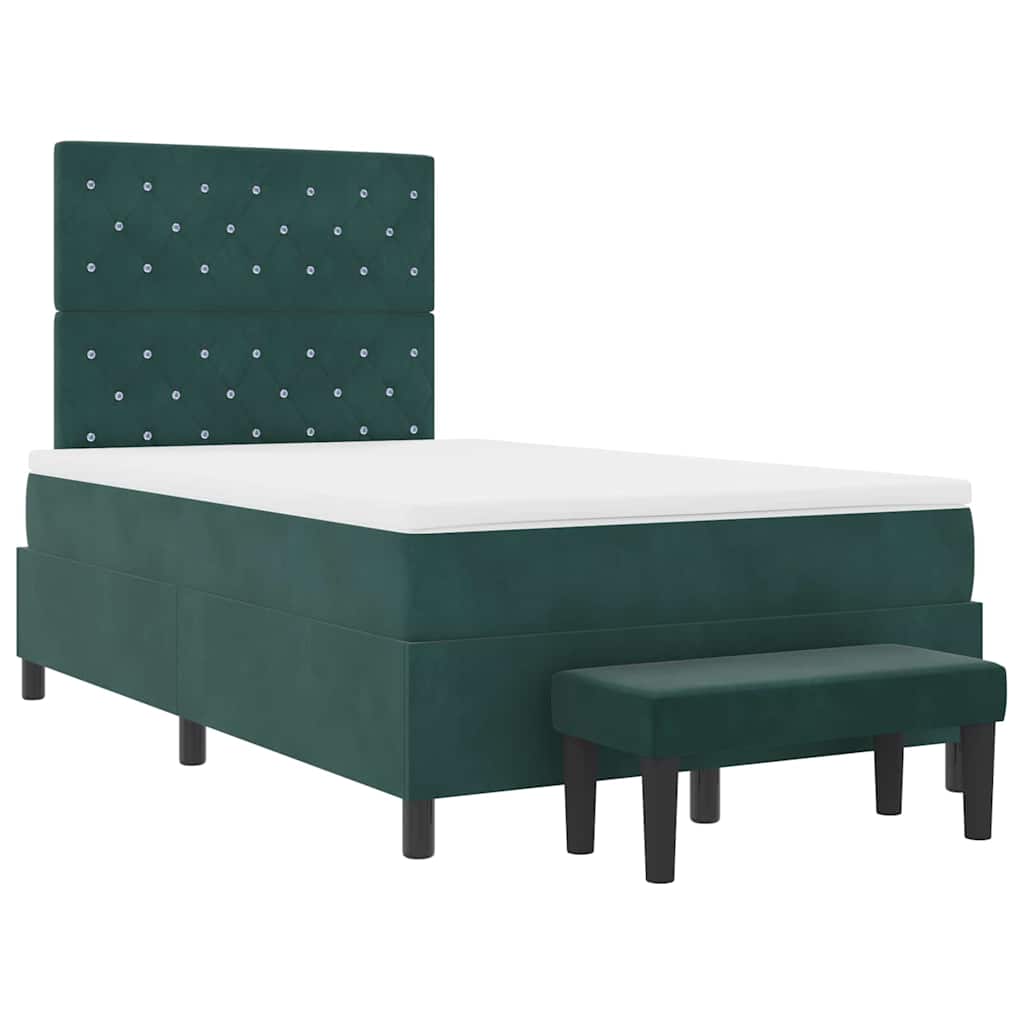 Letto a molle con testiera Verde Scuro 200 x 120 cm Velluto | homemem39
