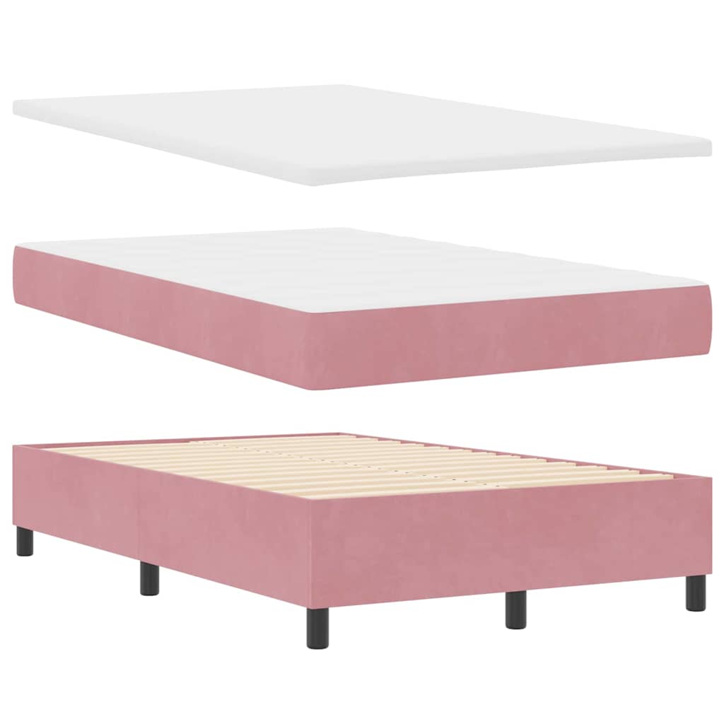 Letto a molle con testiera Rosa 200 x 120 cm Velluto | homemem39