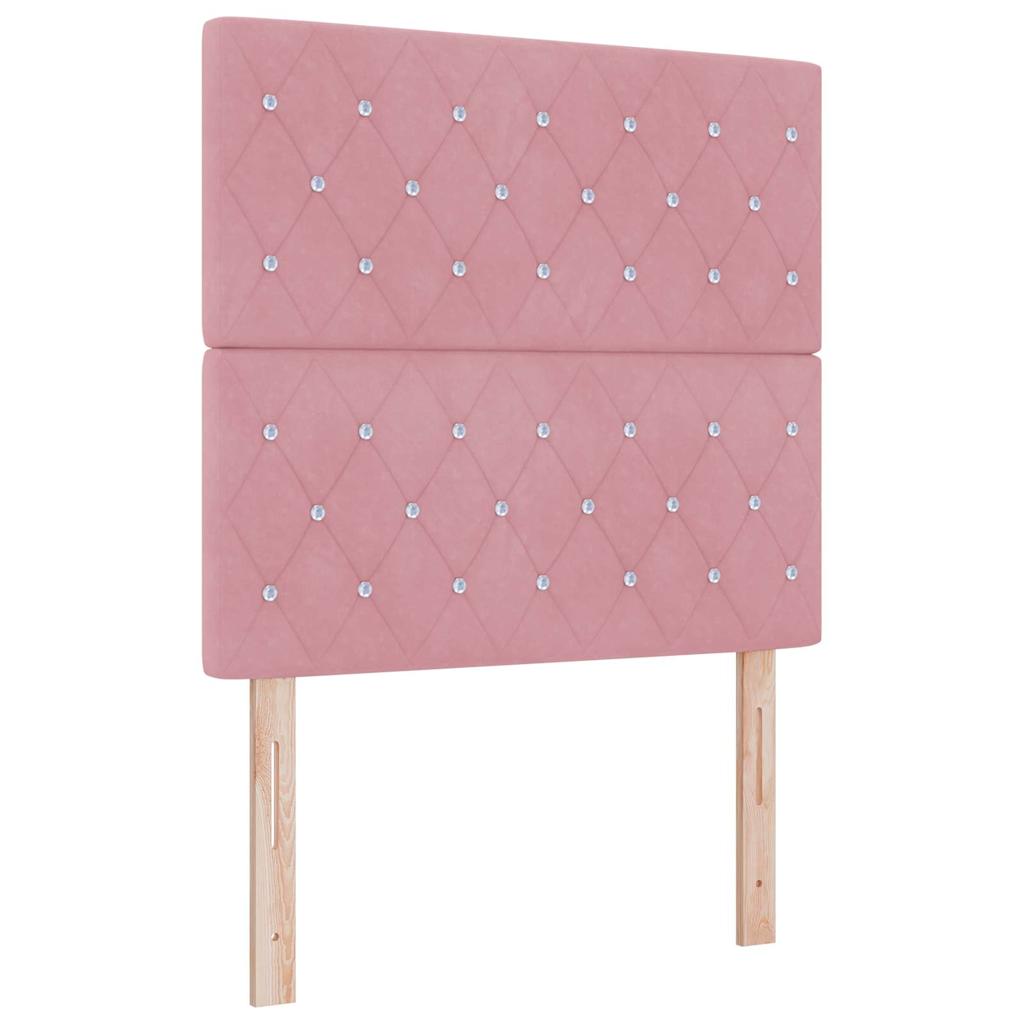 Letto a molle con testiera Rosa 200 x 120 cm Velluto | homemem39