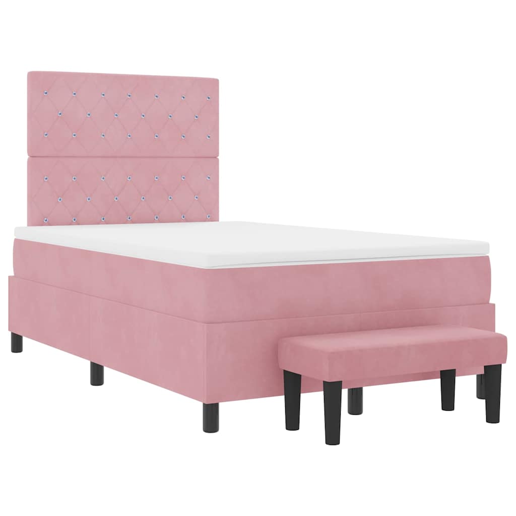 Letto a molle con testiera Rosa 200 x 120 cm Velluto | homemem39