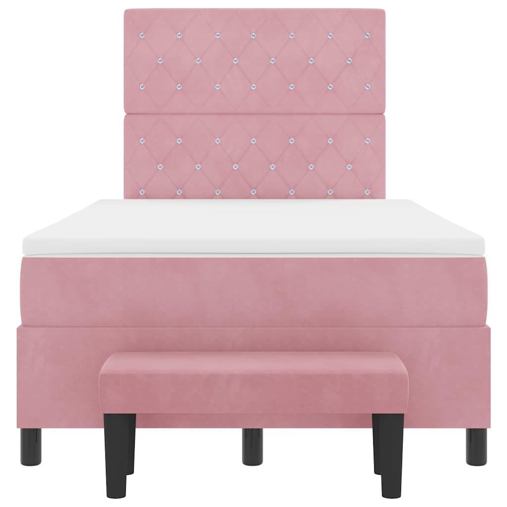 Letto a molle con testiera Rosa 200 x 120 cm Velluto | homemem39