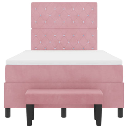 Letto a molle con testiera Rosa 200 x 120 cm Velluto | homemem39
