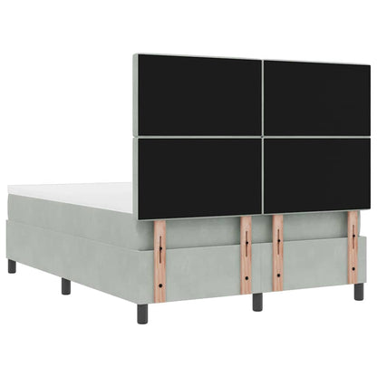 Letto a molle con testiera Grigio chiaro 190 x 140 cm Velluto | homemem39