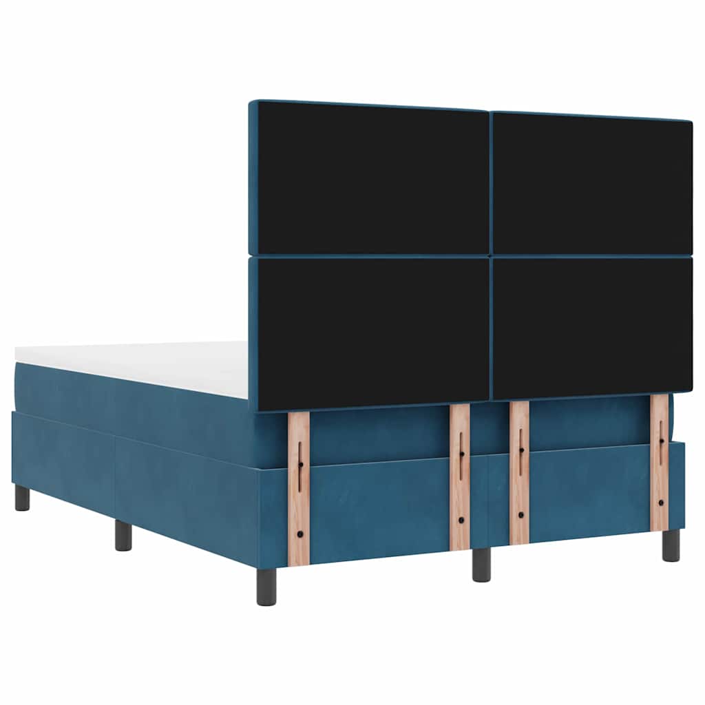 Letto a molle con cuscino Blu scuro 200 x 140 cm Velluto | homemem39