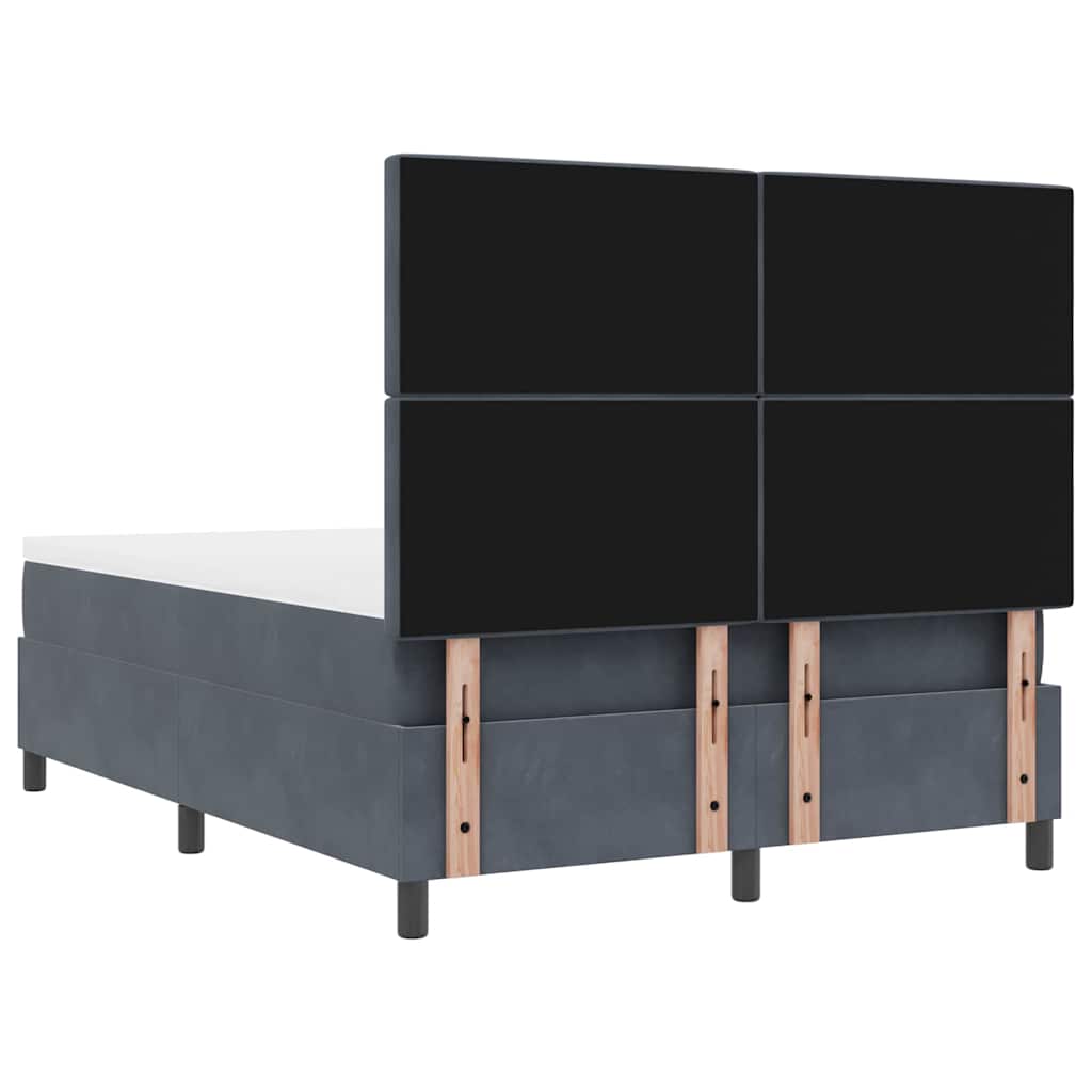 Letto a molle con testiera Grigio scuro 200 x 160 cm Velluto | homemem39