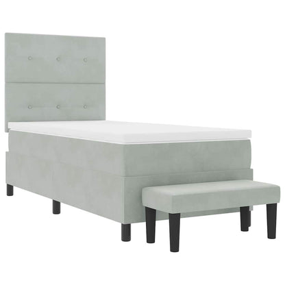 Letto a molle con testiera Grigio chiaro 200 x 80 cm Velluto | homemem39