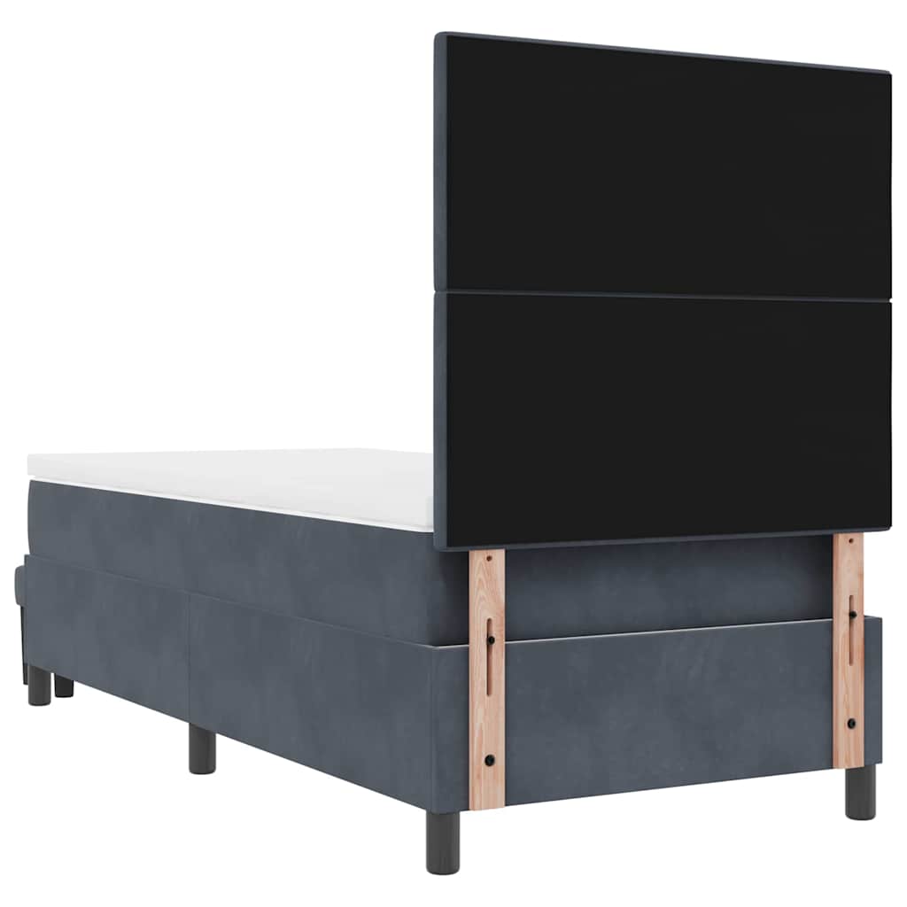 Letto a molle con testiera Grigio scuro 200 x 80 cm Velluto | homemem39