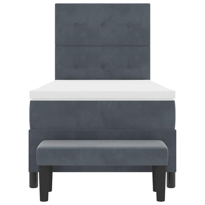 Letto a molle con testiera Grigio scuro 200 x 80 cm Velluto | homemem39