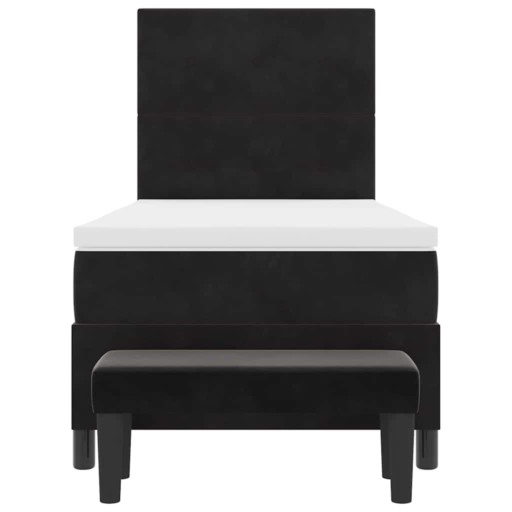 Letto a molle con testiera Nero 200 x 80 cm Velluto | homemem39