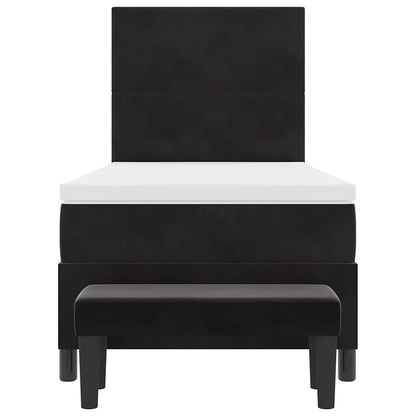 Letto a molle con testiera Nero 200 x 80 cm Velluto | homemem39