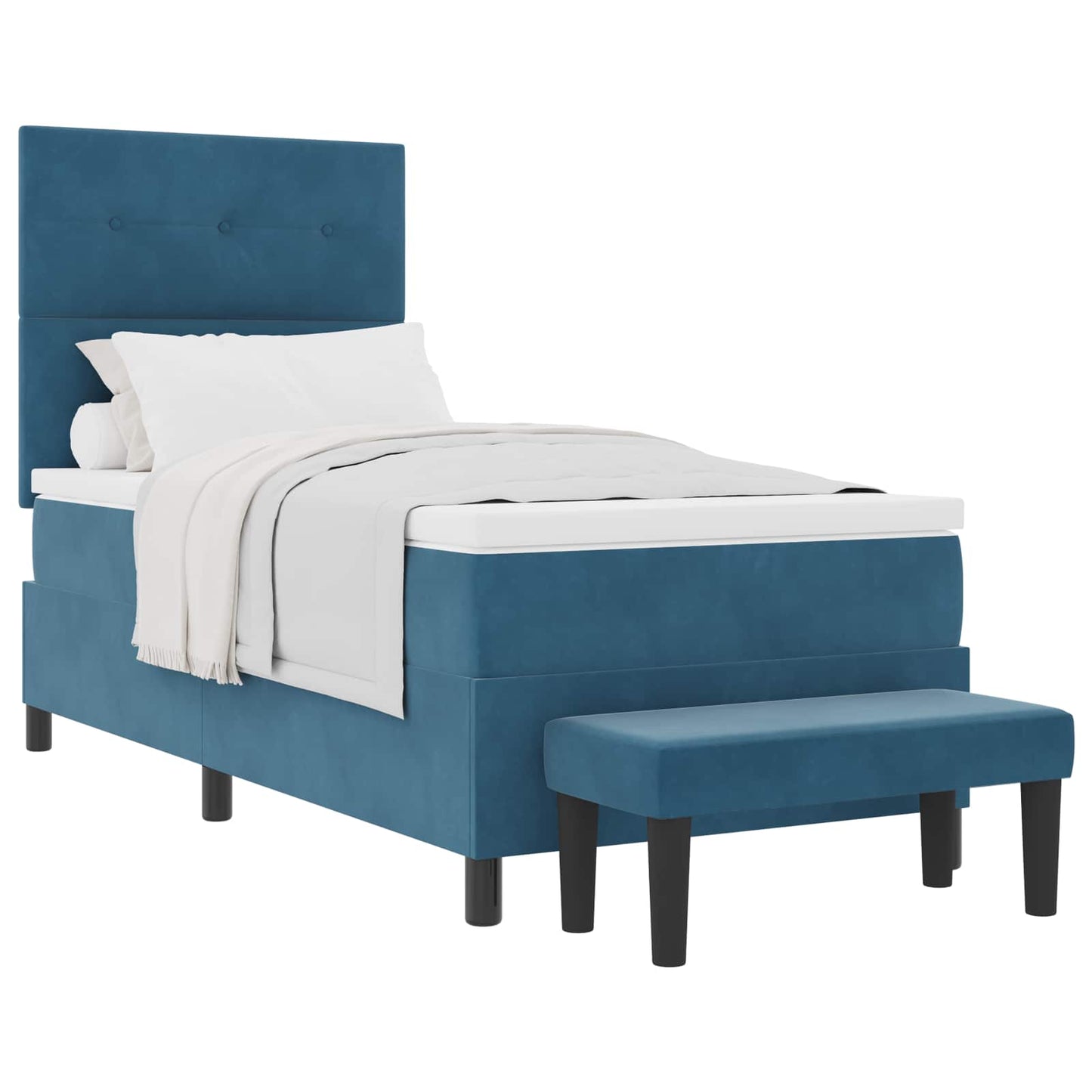 Letto a molle con testiera Blu scuro 200 x 80 cm Velluto | homemem39