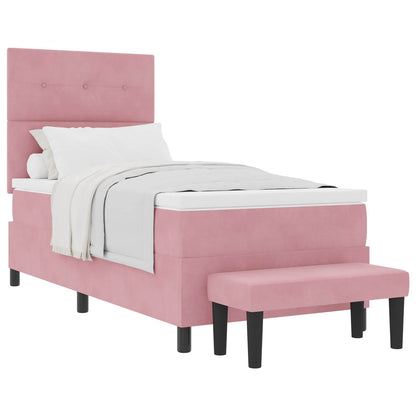 Letto a molle con testiera Rosa 200 x 80 cm Velluto | homemem39