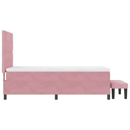 Letto a molle con testiera Rosa 200 x 80 cm Velluto | homemem39
