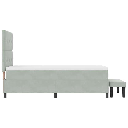 Letto a molle con testiera Grigio chiaro 190 x 90 cm Velluto | homemem39
