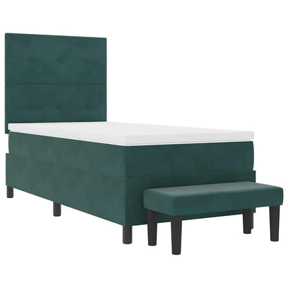Letto a molle con testiera Verde scuro 190 x 90 cm Velluto | homemem39