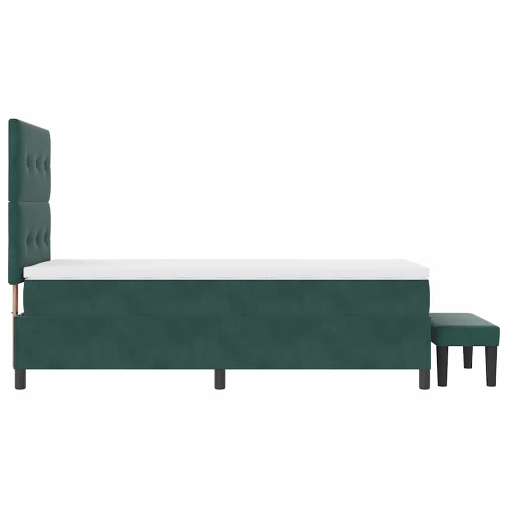 Letto a molle con testiera Verde scuro 190 x 90 cm Velluto | homemem39