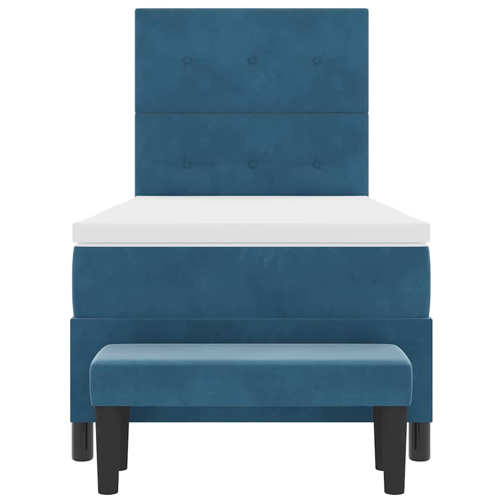 Letto a molle con testiera Blu scuro 190 x 90 cm Velluto | homemem39