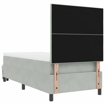 Letto a molle con testiera Grigio chiaro 200 x 90 cm Velluto | homemem39
