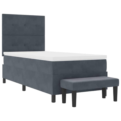 Letto a molle con testiera Grigio scuro 200 x 90 cm Velluto | homemem39