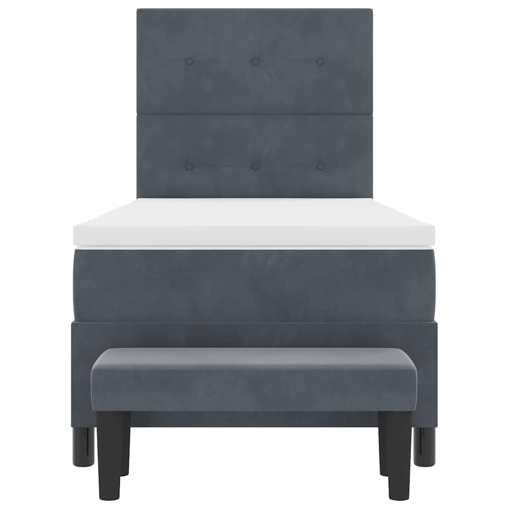 Letto a molle con testiera Grigio scuro 200 x 90 cm Velluto | homemem39
