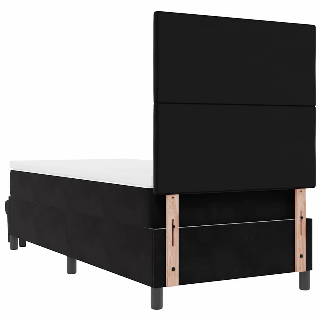 Letto a molle con cuscino con testiera Nero 200 x 90 cm Velluto | homemem39
