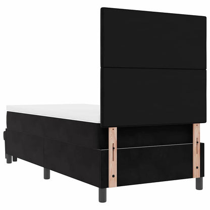 Letto a molle con cuscino con testiera Nero 200 x 90 cm Velluto | homemem39